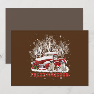 Feliz Navidog Saint Bernard Christmas Dog Lovers Invitation