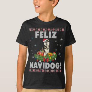 Feliz Navidog Siberian Husky Dog Ugly Sweater Chri