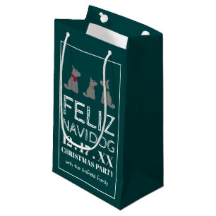 Feliz Navidog, Spanish Style Christmas Small Gift Bag