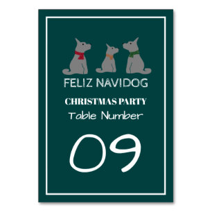 Feliz Navidog, Spanish Style Christmas Table No. Table Number