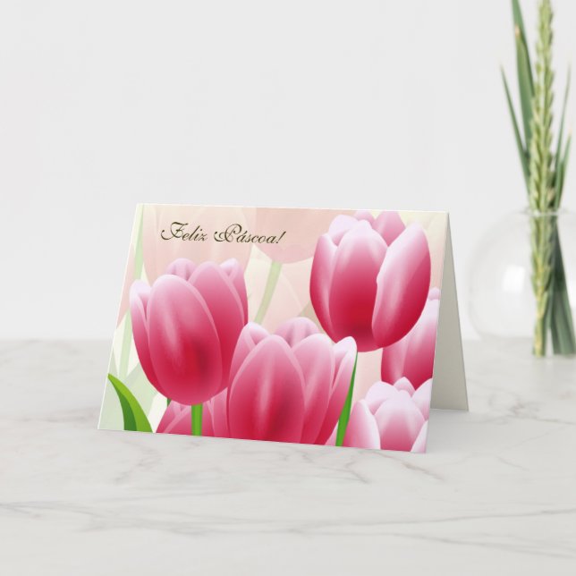 Feliz Páscoa. Easter Card in Portuguese  (Front)