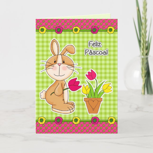 Feliz Páscoa. Easter Card in Portuguese (Front)