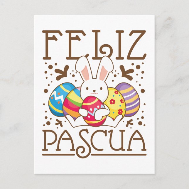Feliz Pascua Happy Easter Spanish  Postcard (Front)
