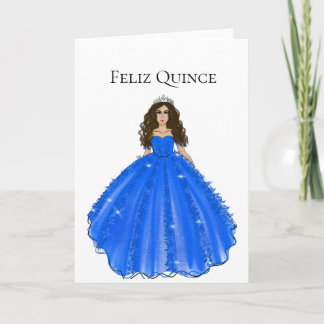 Feliz Quince - Blue Quinceañera Birthday Card