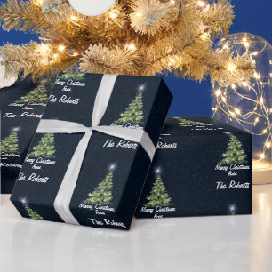 Feliz Regalo de la Familia de Árboles de Navidad A Wrapping Paper