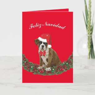 Felize Navidad lindo perro festivo Holiday Card