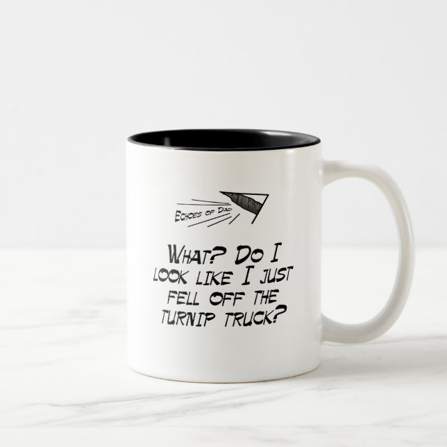 Fell off the turnip truck? Two-Tone coffee mug (Right)