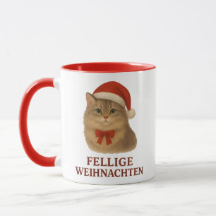 Fellige sibirische Weihnachtskatze Mug