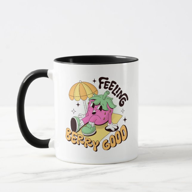 Felling Berry Good Positivity Retro Design Mug (Left)