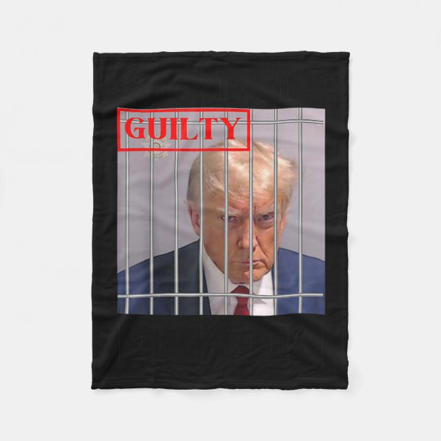 Felon Donald Trump Guilty Lock Him Up Trump Prison Fleece Blanket (Front)