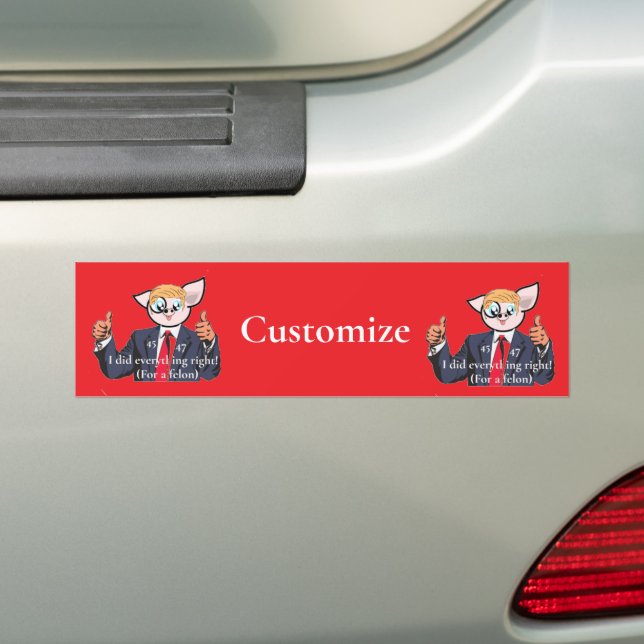 Felon President Thunder_Cove Bumper Sticker (On Car)