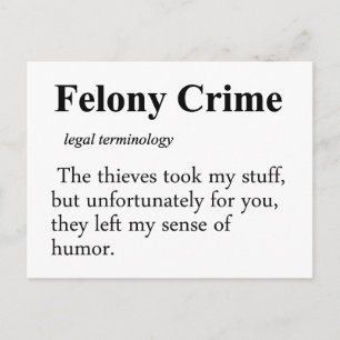 Felony Definition Postcard