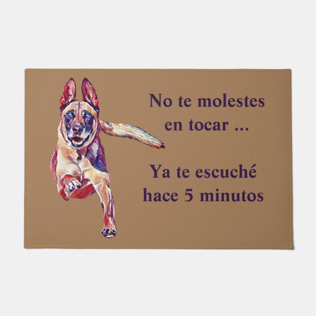 Felpudo Perro Divertido (Funny Doormat in Spanish) (Front)