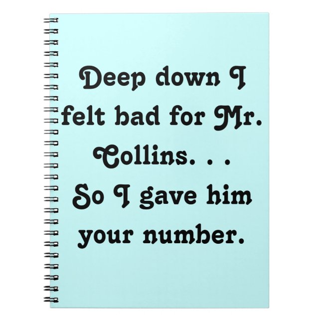 Felt Bad for Mr. Collins Design Notebook (Front)