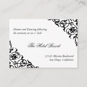 Felt corner scroll wedding reception enclosure card