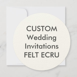 FELT ECRU 110lb 5.25" Round Wedding Invitations