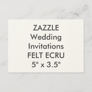FELT ECRU 110lb 5” x 3.5" Wedding Invitations