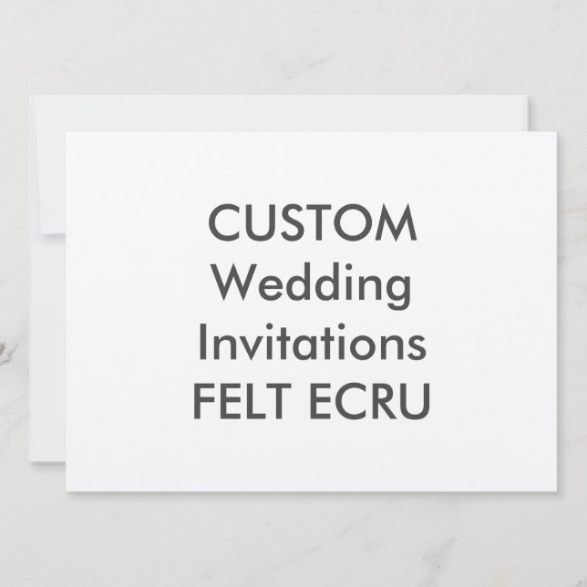 FELT ECRU 110lb 7.5" x 5.5" Wedding Invitations (Front)