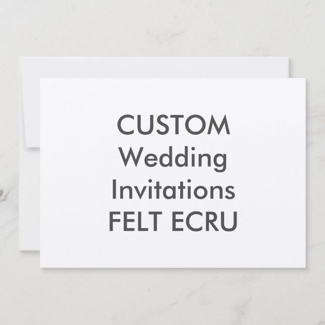 FELT ECRU 110lb 7" x 5" Wedding Invitations (Front)