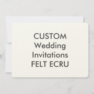 FELT ECRU 110lb 7" x 5" Wedding Invitations