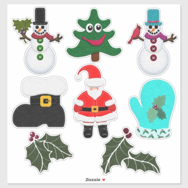 Felt Look Christmas Cuties Ornaments Style (Sheet)