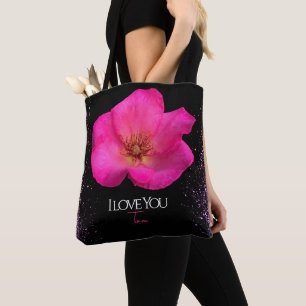 Felt Pen Pink Rose - Personalised Trendy  Tote Bag