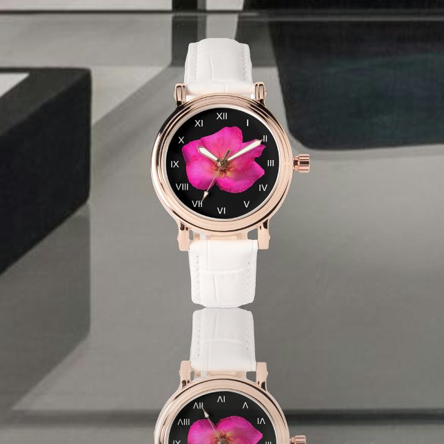 Felt pen rose - Roman numbers Watch (Creator Uploaded)