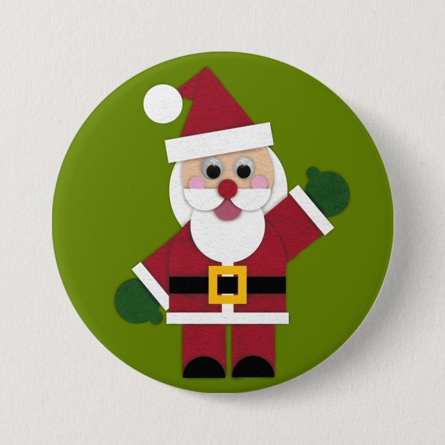 Felt Santa 2021 Button (Front)
