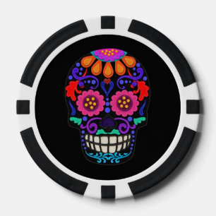 Felt Style Beautiful Sugar Skull Poker Chips