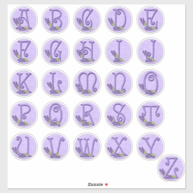 Felt Style Lavender Alphabet  (Sheet)