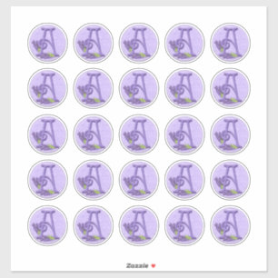 Felt Style Lavender Monogram Rounds