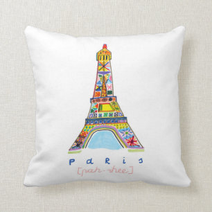Felt Tip Drawing of Paris Cushion