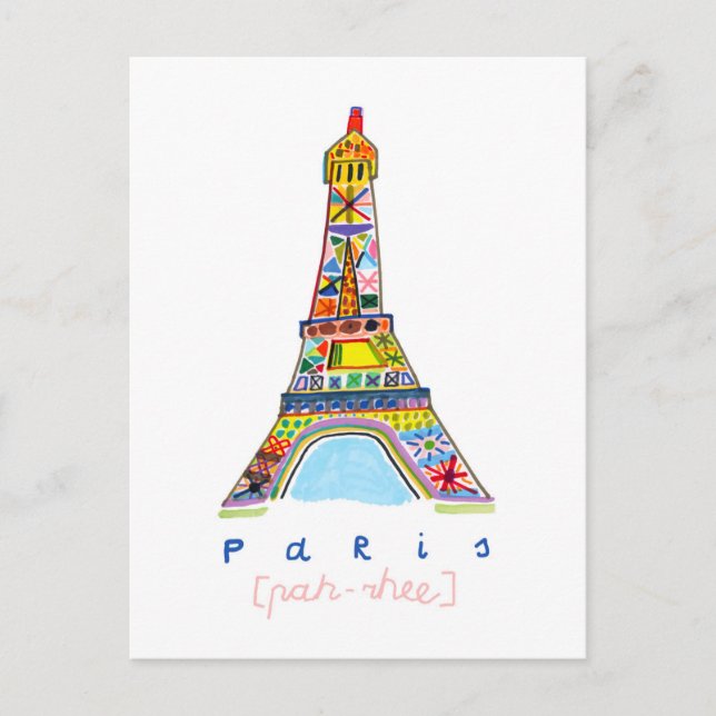 Felt Tip Drawing of Paris Postcard (Front)