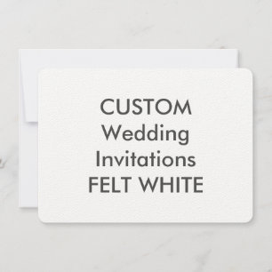 FELT WHITE 110lb 6.25" x 4.5" Wedding Invitations