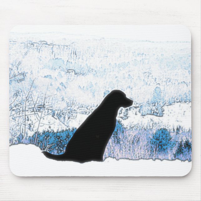 Felt with the Heart - Black Dog - Black Lab Mouse Mat (Front)