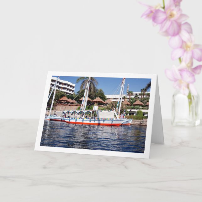 Felucca Boats on the River Nile, Luxor Card (Orchid)