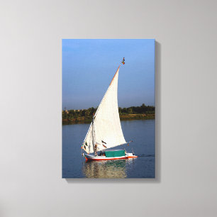 Felucca sailing along the Nile - Aswan, Egypt Canvas Print