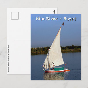 Felucca sailing along the Nile - Aswan, Egypt Postcard