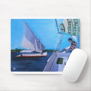 Feluccas on the Nile Painting by Alfred Fox Mouse Mat