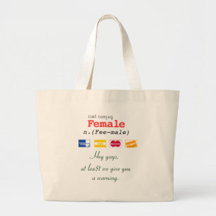 Fem. Gems_Female_Fee-male Large Tote Bag
