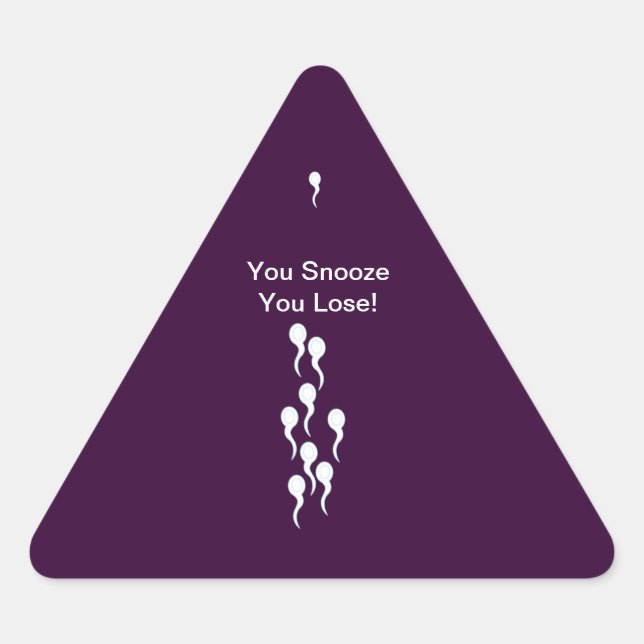 Fem. gems_You Snooze You Lose! Triangle Sticker (Front)