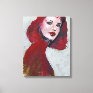 Fem Portrait - Red Canvas Print