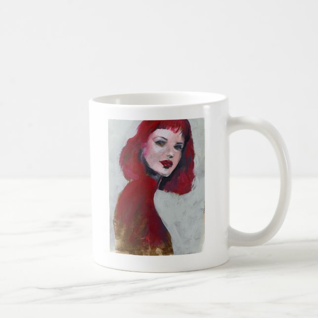 Fem Portrait - Red Coffee Mug (Right)