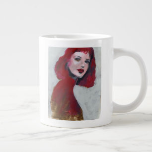 Fem Portrait - Red Large Coffee Mug