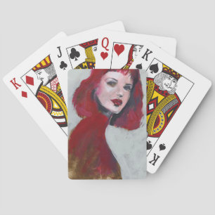 Fem Portrait - Red Playing Cards