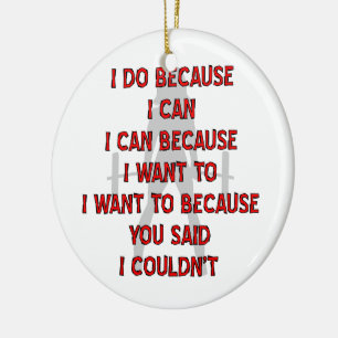 Fem Weightlifting I Do Because You Said Couldn’t Ceramic Tree Decoration