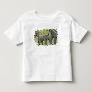 Female African Elephant with Baby Toddler T-Shirt
