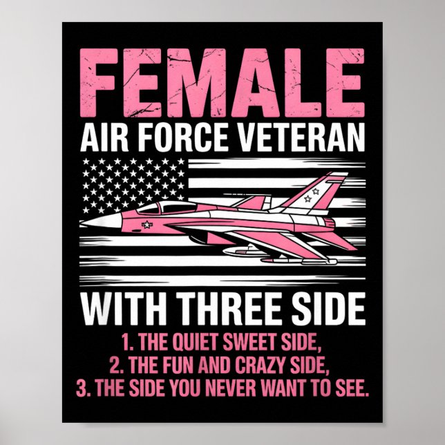 Female air force american patriotic fighter pilot poster (Front)