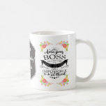 female amazing boss, best boss mug<br><div class="desc">Amazing Female Boss Gift Mug Celebrate the incredible boss in your life with this floral typographic mug, featuring the quote: "A truly amazing boss is hard to find and impossible to do without." Personalise it with your own message or signature to make it a unique gift. Perfect for birthdays, Christmas,...</div>