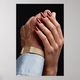 Female and male hands poster